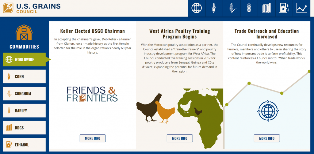 screenshot of microsite