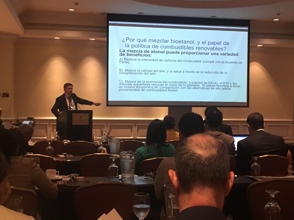 A man presenting at the Costa Rica Ethanol Conference
