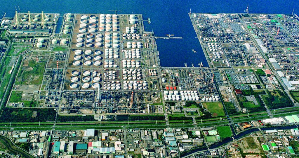 ETBE Shipment Arrives In Japan- aerial photo of shipping area