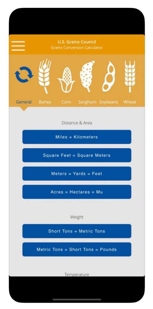 Screenshot of USGBC Grain Conversion Calculator