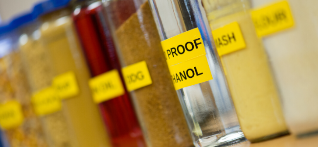 Glass Containers of Various Substances