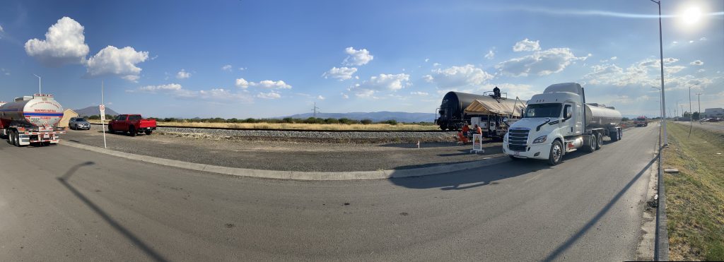 Railcars on Train tracks heading to Guadalajara