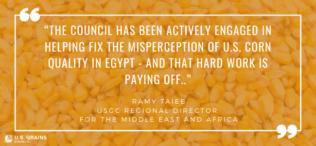 Quote about US Corn Quality in Egypt
