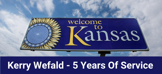 Kerry Wefald's 5 years of service in Kansas