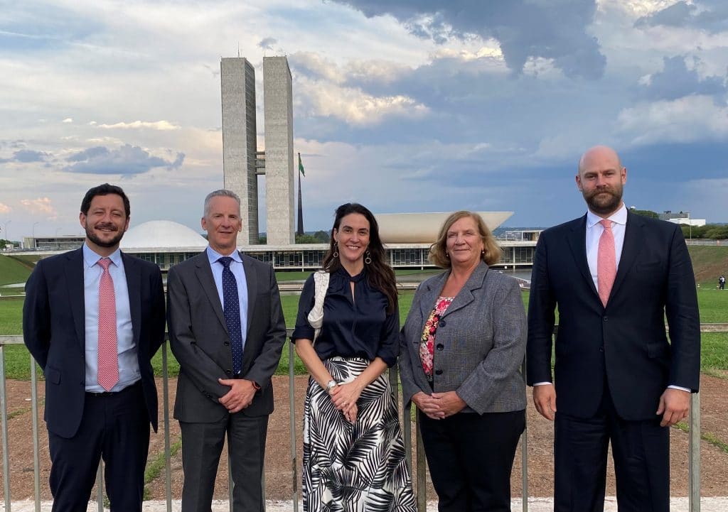 The U.S. Grains & BioProducts Council's Director of Global Ethanol Market Development Brian Healy, right, and Regional Ethanol Consultant for Latin America Juan Sebastian Diaz, left, were part of an executive mission to Brazil. The delegation met with Brazilian industry and government leaders to learn more about the fuel market and ethanol in the country.