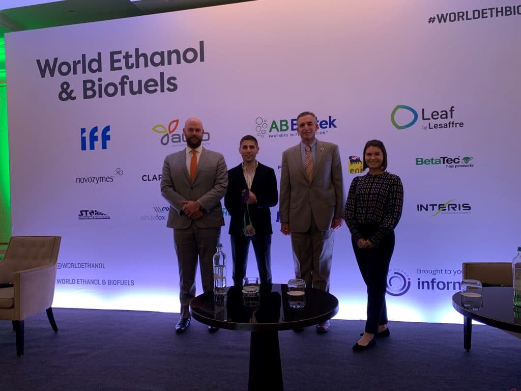 From left to right, Brian Healy, U.S. Grains & BioProducts Council (USGBC) director of global ethanol market development, Jad Wakileh, USGBC's Middle East and Africa representative, Josh Roe, USGBC ethanol A-Team member and Isabelle Ausdal, USGBC manager of ethanol trade policy and economics, recently visited the European Union and the United Kingdom to meet with key ethanol industry representatives. The group also attended a global biofuels conference while there.