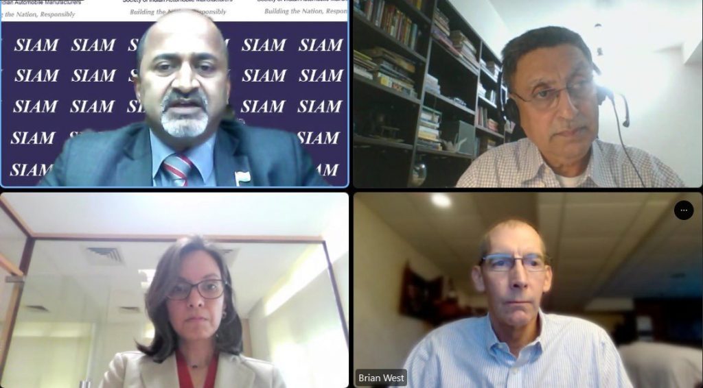 image of four people on a zoom call