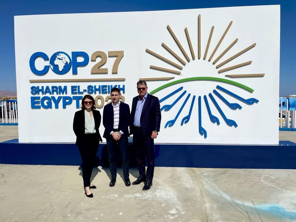 image of three people at COP27 in Egypt