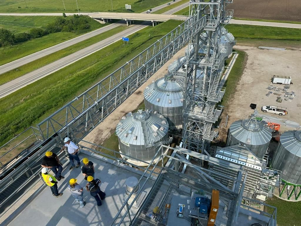 aerial image of a farming facility