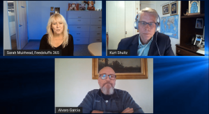 image of three people on zoom call